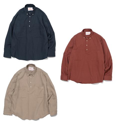 PEACH TWILL PULLOVER BUTTON DAWN SHIRT | shirt, overfit, oversize, oxford shirt, cotton shirt
