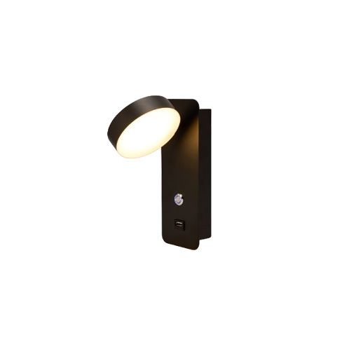 DAVCH Circle and Rectangle Wall lights for bedroom, bathroom, stairway, and living room, USB A typle | lighting, interior, bed, socket, davch, desk, built in, USB, charge, bulb